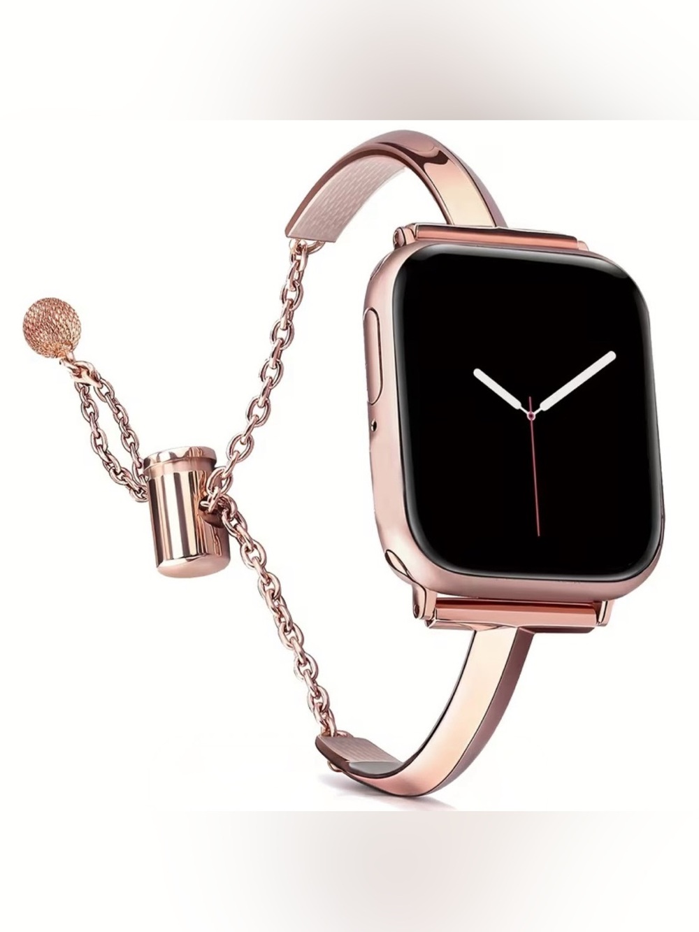1-Tiarra Bracelet Rose Gold Polished Metal Smartwatch Band (NOT APPLE BRAND)